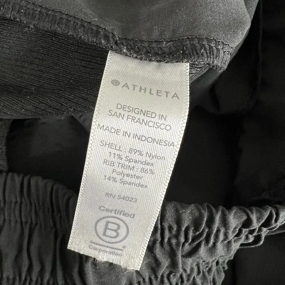 Athleta Black Textured Brooklyn Jogger Stretch Tapered Leg 566689 Women’s Size 0 - Picture 9 of 10